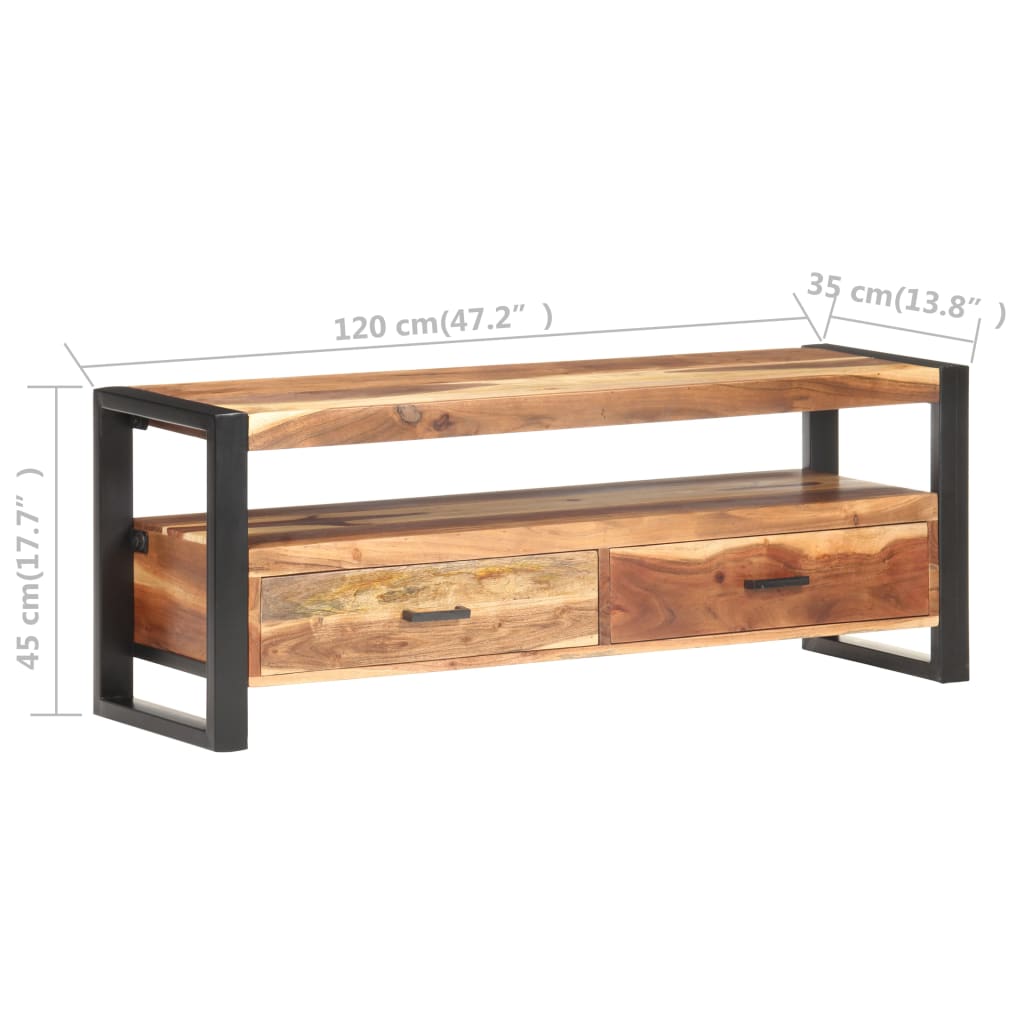 Tv-Schrank 120X35X45 Cm Massivholz Honigfarben - Fuer Daheim