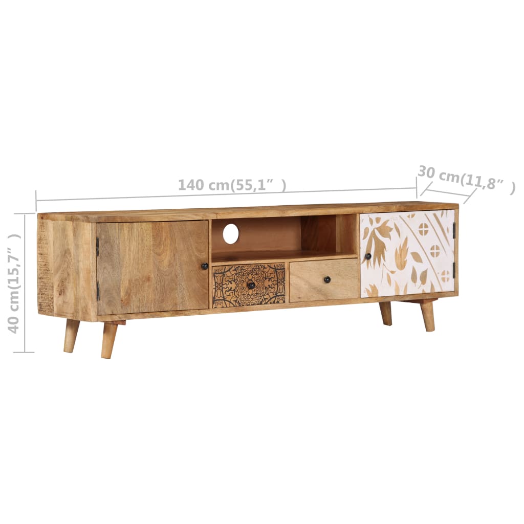 Tv-Schrank 140X30X40 Cm Massivholz Mango - Fuer Daheim