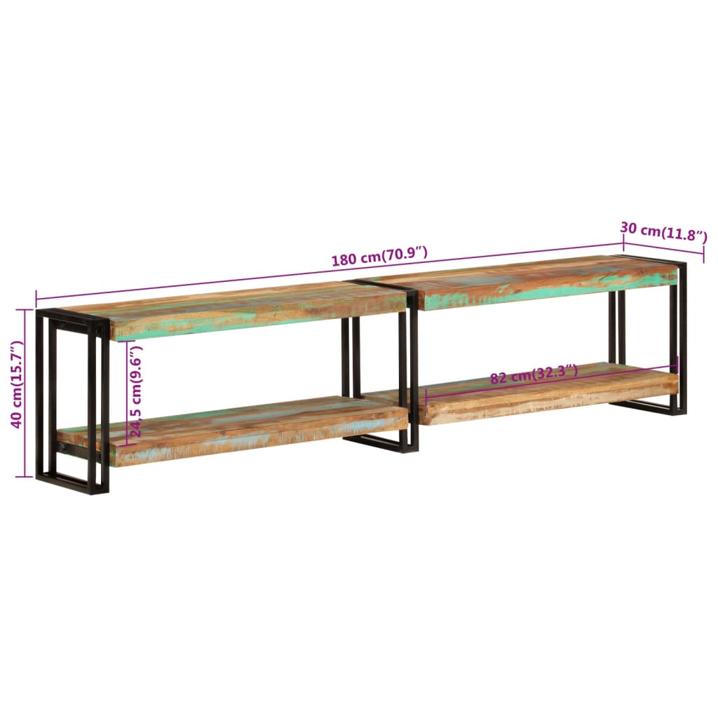 Tv-Schrank 180X30X40 Cm Massives Altholz - Fuer Daheim