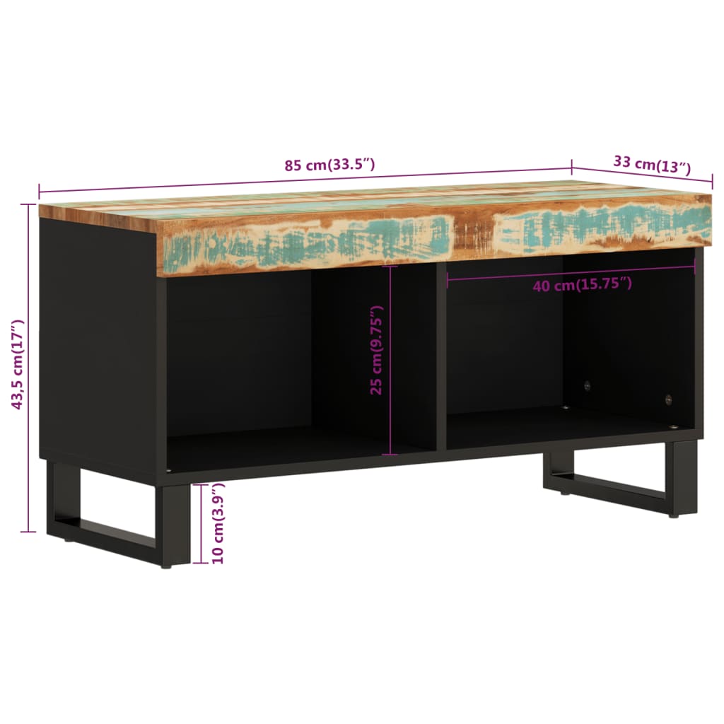 Tv-Schrank 85X33X43,5 Cm Altholz Massiv Mehrfarbig - Fuer Daheim