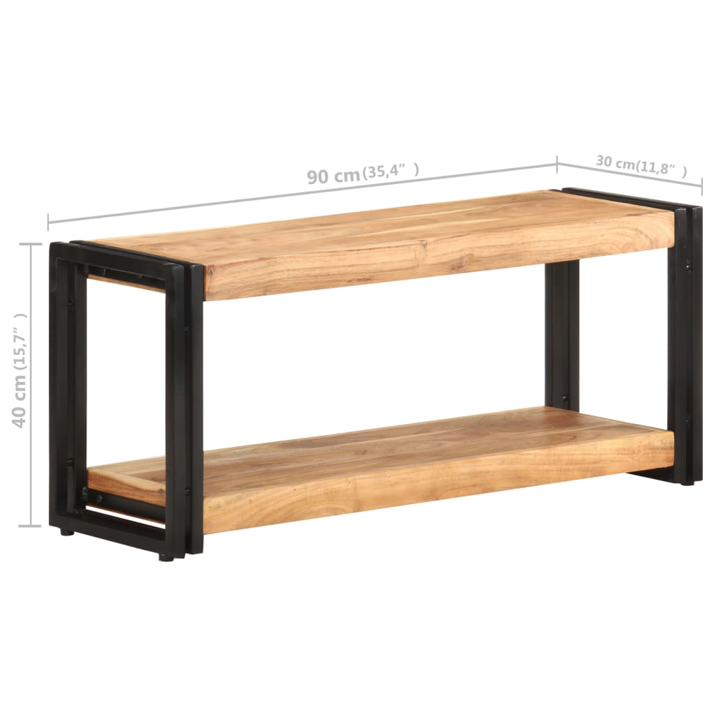 Tv-Schrank 90X30X40 Cm Akazie Massivholz Schwarz 90 x 30 x 40 cm - Fuer Daheim