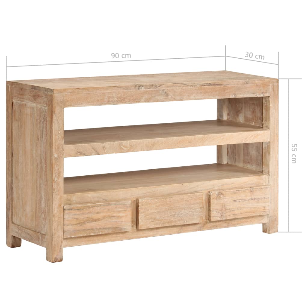 Tv-Schrank Akazienholz Massiv 90X30X55 Cm Hellbraun - Fuer Daheim