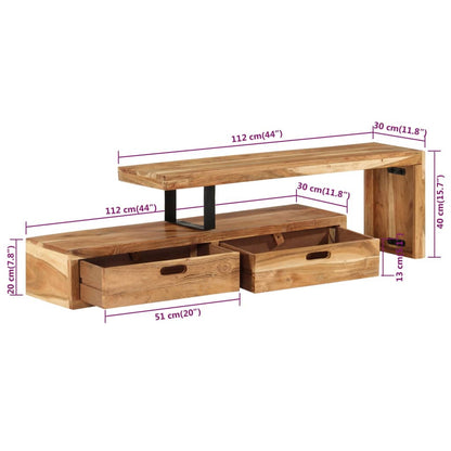 Tv-Schrank Massivholz Akazie 112 x 30 x 40 cm Akazie Massivholz - Fuer Daheim