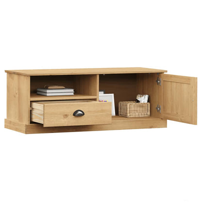 Tv-Schrank Vigo 106X40X40 Cm Massivholz Kiefer Braun - Fuer Daheim