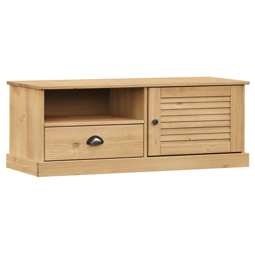 Tv-Schrank Vigo 106X40X40 Cm Massivholz Kiefer Braun - Fuer Daheim