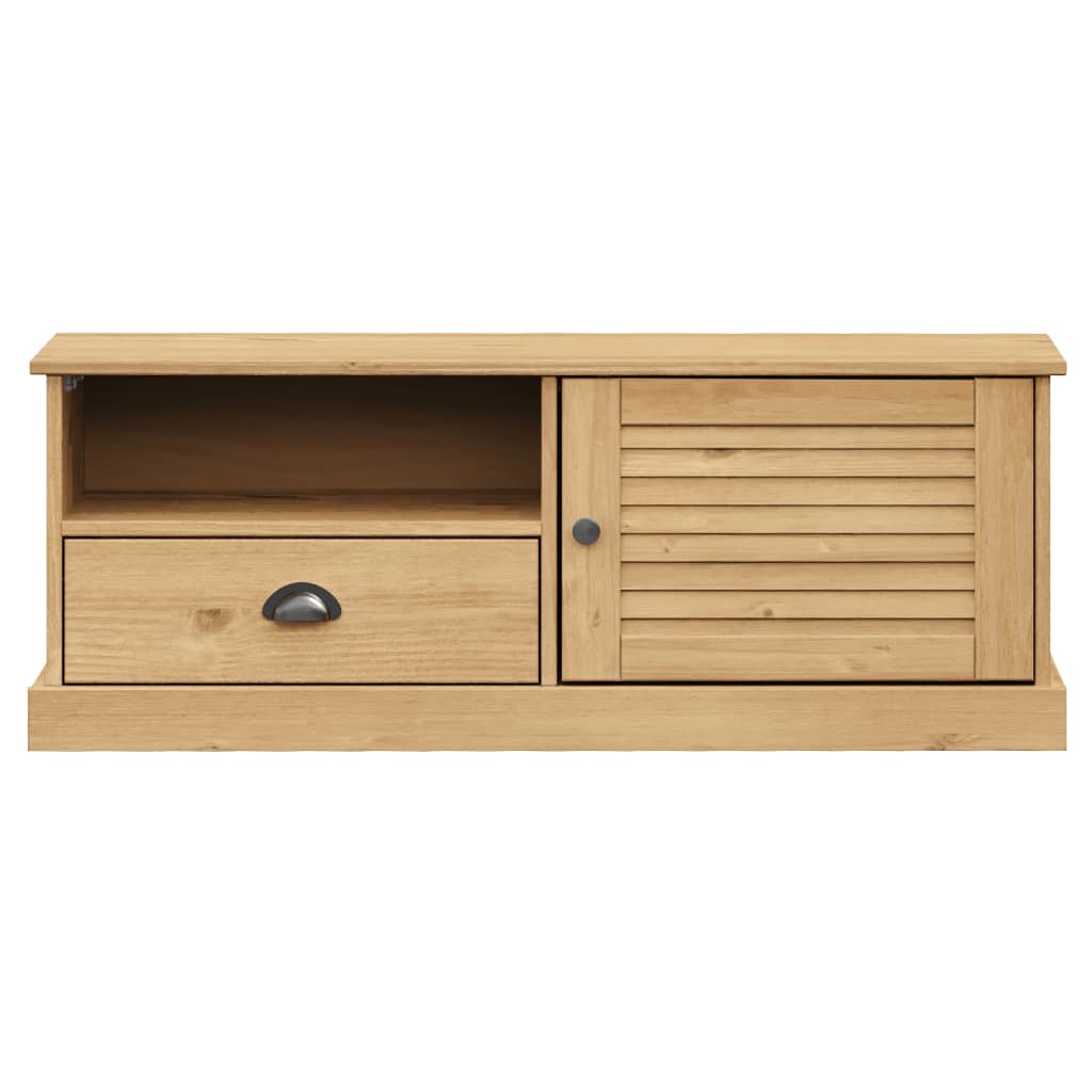 Tv-Schrank Vigo 106X40X40 Cm Massivholz Kiefer Braun - Fuer Daheim