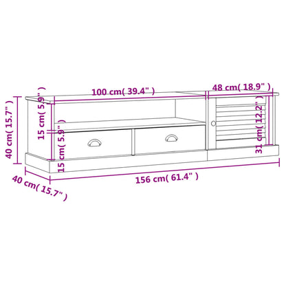 Tv-Schrank Vigo 156X40X40 Cm Massivholz Kiefer Braun - Fuer Daheim