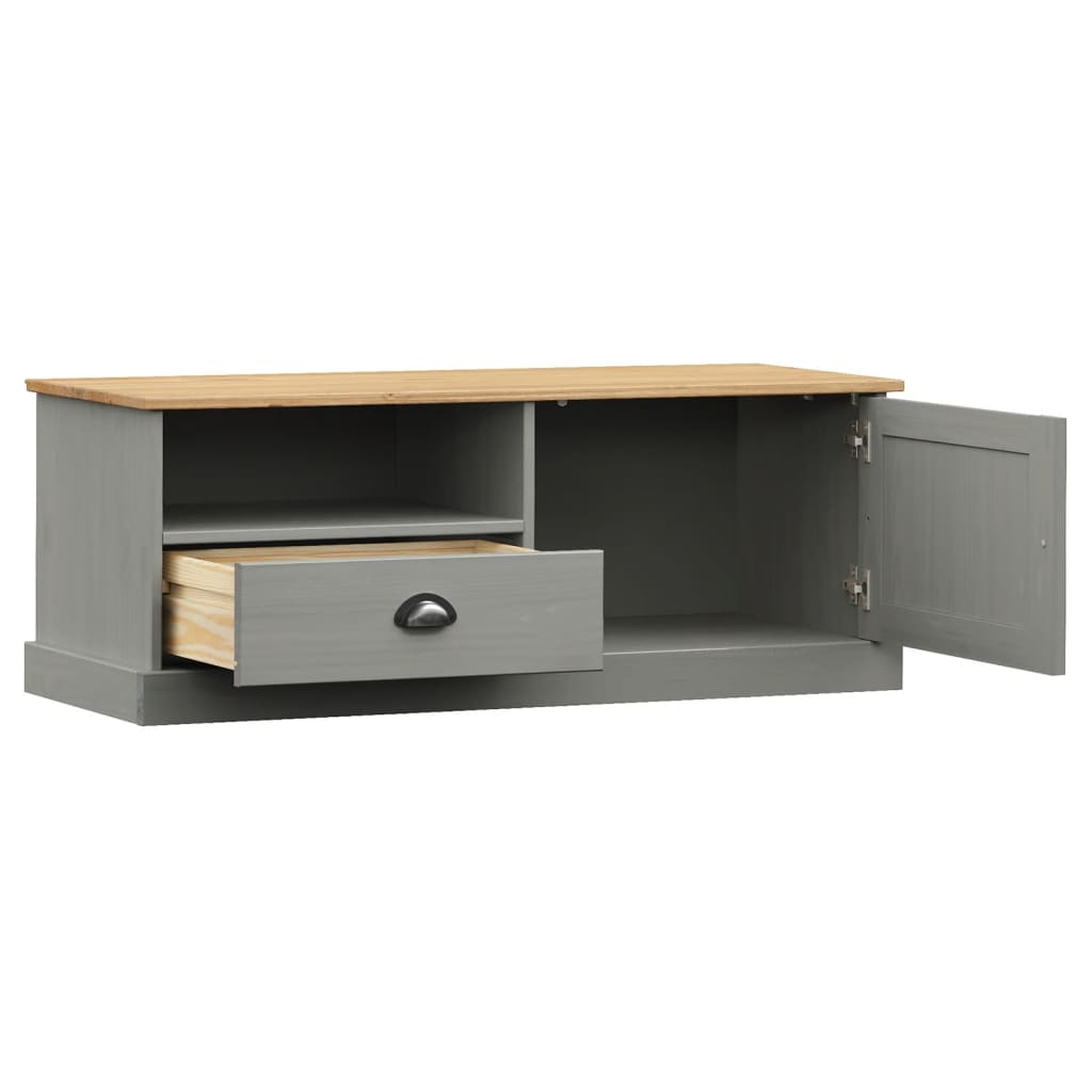 Tv-Schrank Vigo Grau 106X40X40 Cm Massivholz Kiefer - Fuer Daheim