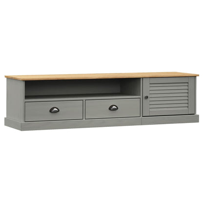 Tv-Schrank Vigo Grau 156X40X40 Cm Massivholz Kiefer - Fuer Daheim