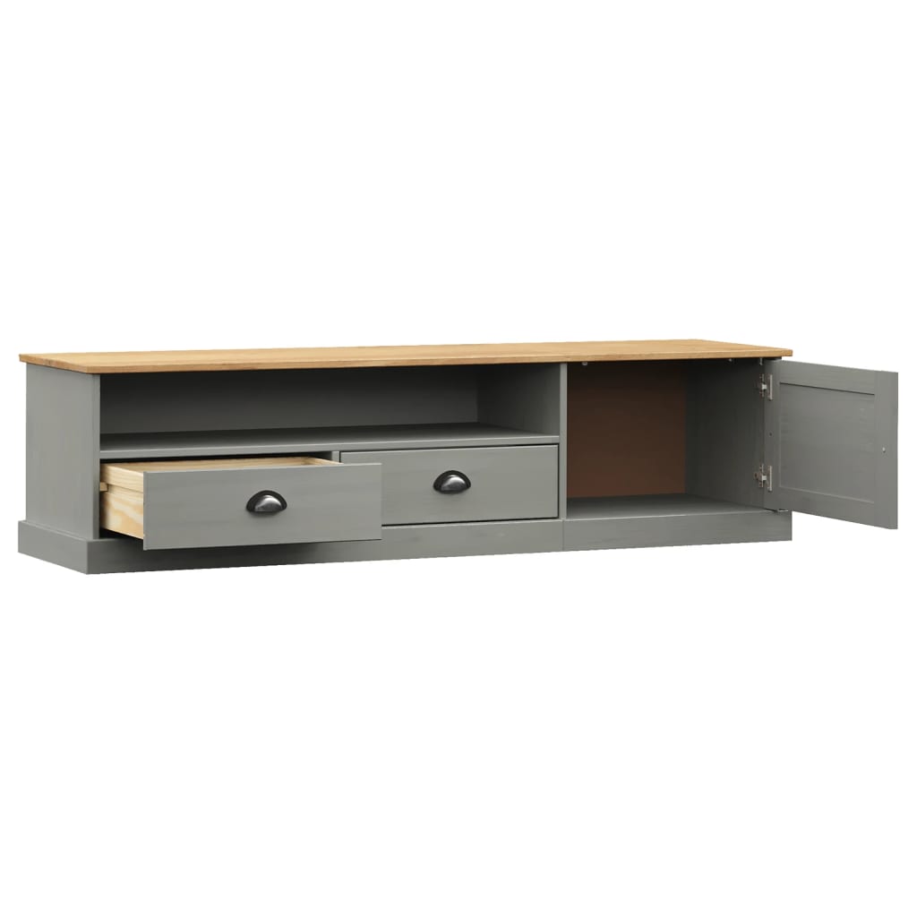 Tv-Schrank Vigo Grau 156X40X40 Cm Massivholz Kiefer - Fuer Daheim