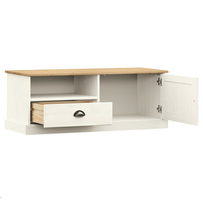 Tv-Schrank Vigo Weiß 106X40X40 Cm Massivholz Kiefer - Fuer Daheim