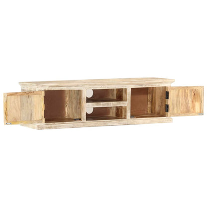 Tv-Schrank Weiß 130×30×36 Cm Massivholz Mango - Fuer Daheim