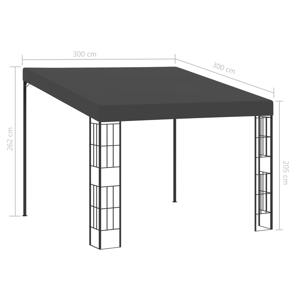 Wand-Pavillon 3X3 M Anthrazit Stoff 3 x 3 m - Fuer Daheim