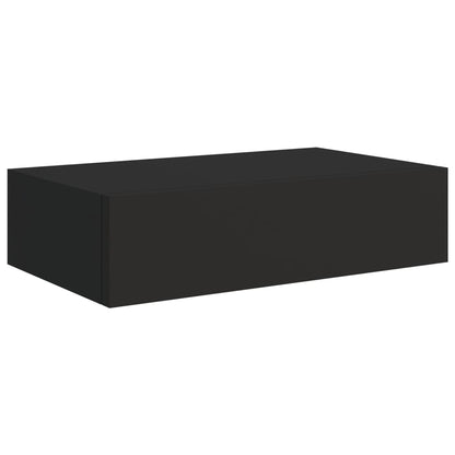 Wand-Schubladenregale 2 Stk. Schwarz 40X23,5X10 Cm Mdf 40 x 23.5 x 10 cm - Fuer Daheim