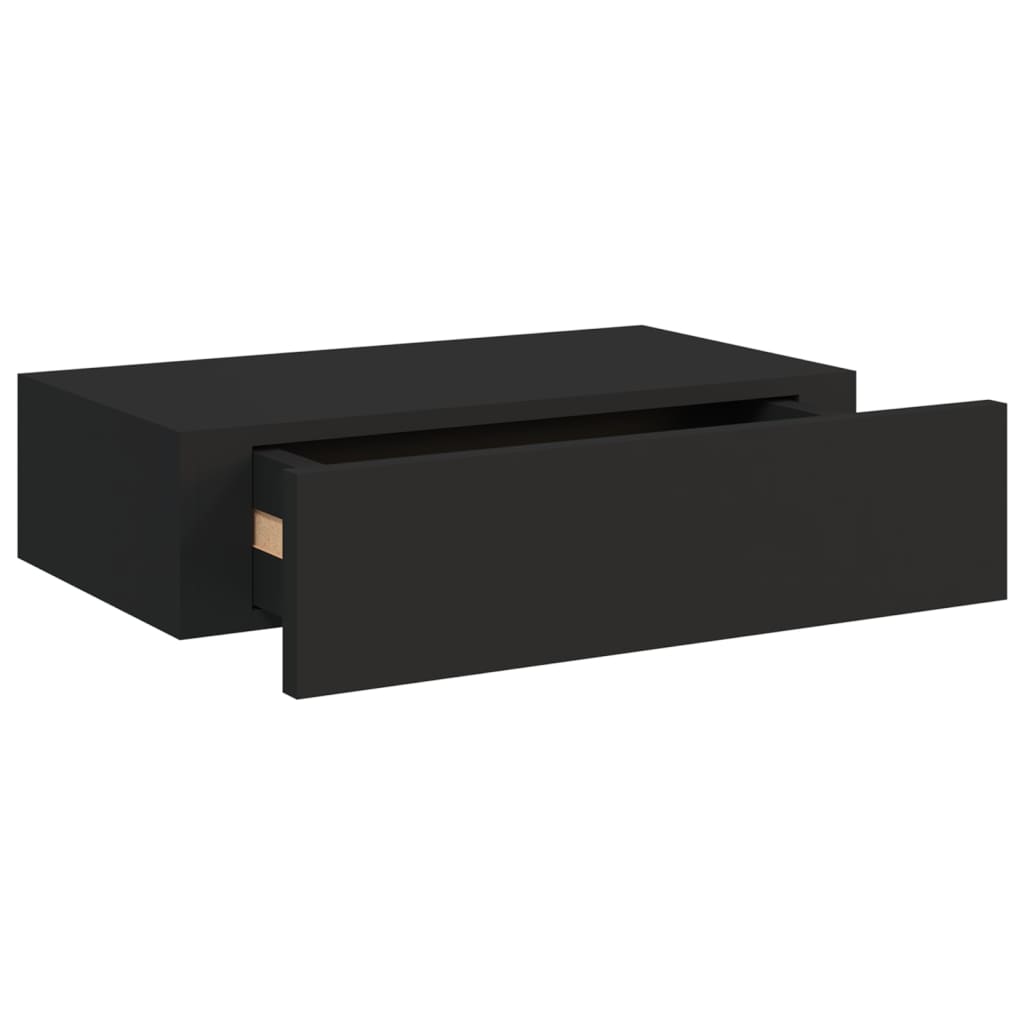 Wand-Schubladenregale 2 Stk. Schwarz 40X23,5X10 Cm Mdf 40 x 23.5 x 10 cm - Fuer Daheim