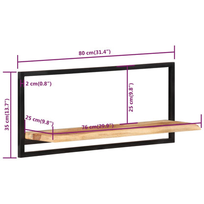 Wandregale 2 Stk. 80X25X35 Cm Massivholz Akazie Und Stahl 80 x 25 x 35 cm - Fuer Daheim