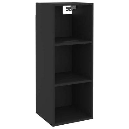 Wandschrank Schwarz 34,5X32,5X90 Cm Holzwerkstoff - Fuer Daheim