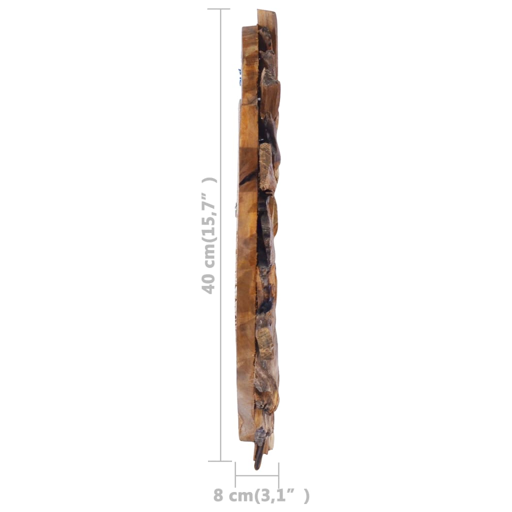 Wandspiegel 40 Cm Teak Rund Φ 40 cm - Fuer Daheim