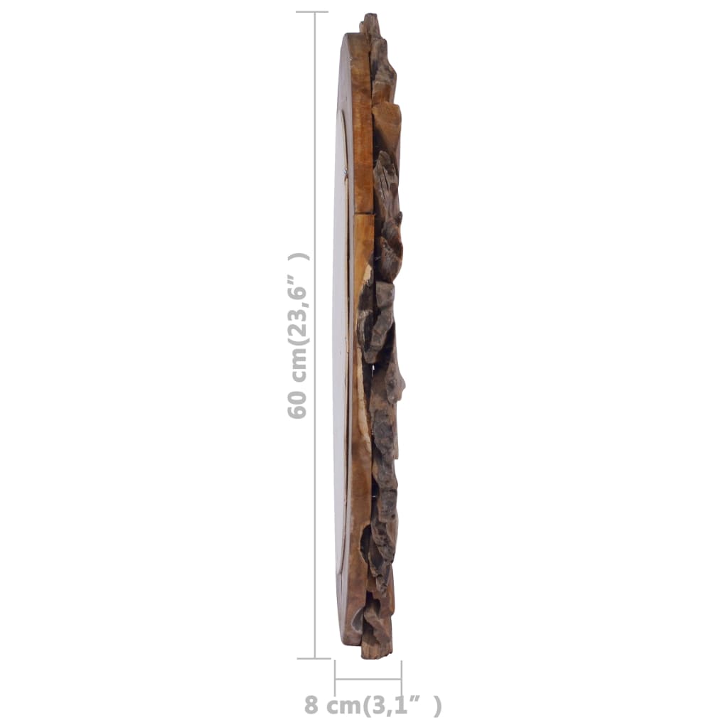 Wandspiegel 60 Cm Teak Rund Φ 60 cm - Fuer Daheim