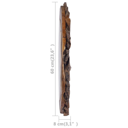 Wandspiegel 60 Cm Teak Rund Φ 60 cm - Fuer Daheim