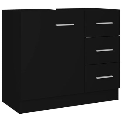 Waschbeckenunterschrank Schwarz 63X30X54 Cm Holzwerkstoff - Fuer Daheim