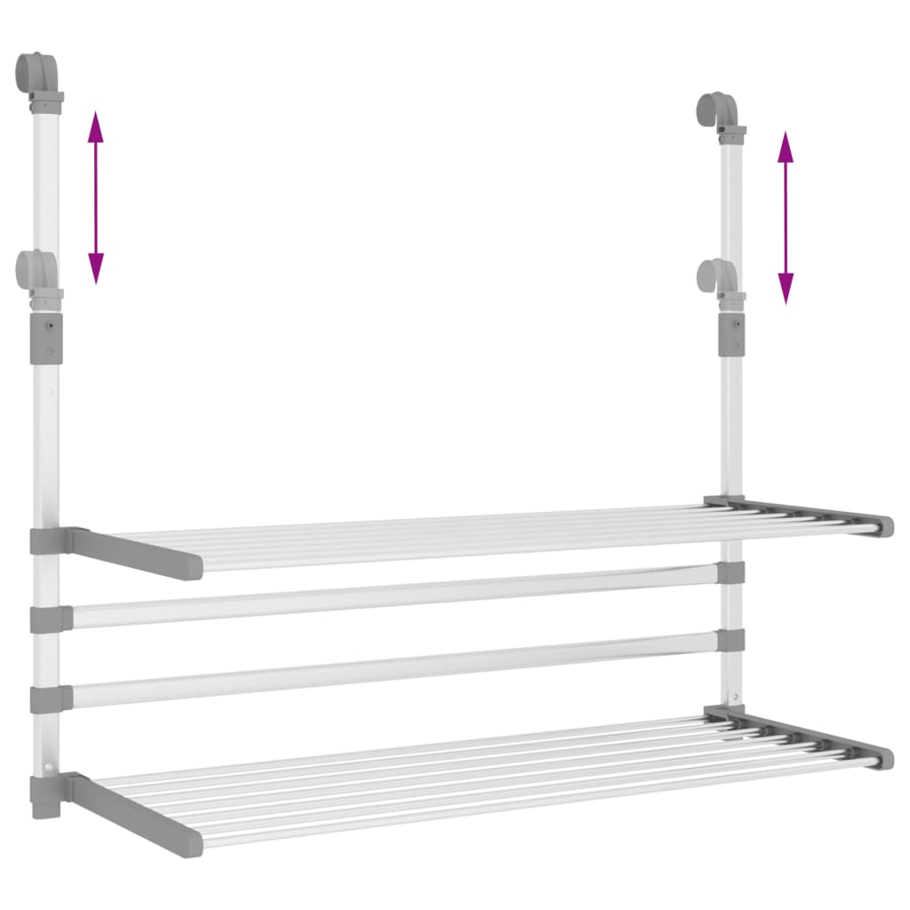 Wäschetrockner Für Balkon 89X25X(60-95) Cm Aluminium 89 x 25 x 95 cm - Fuer Daheim