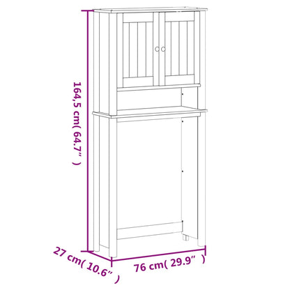 Waschmaschinenschrank Berg Schwarz 76X27X164,5 Cm Massivholz 76 x 27 x 164.5 cm - Fuer Daheim