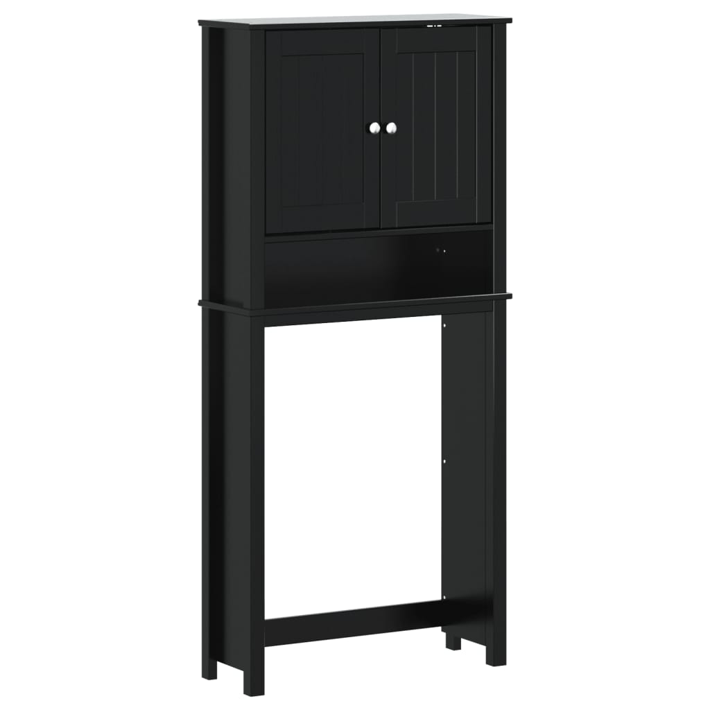 Waschmaschinenschrank Berg Schwarz 76X27X164,5 Cm Massivholz 76 x 27 x 164.5 cm - Fuer Daheim