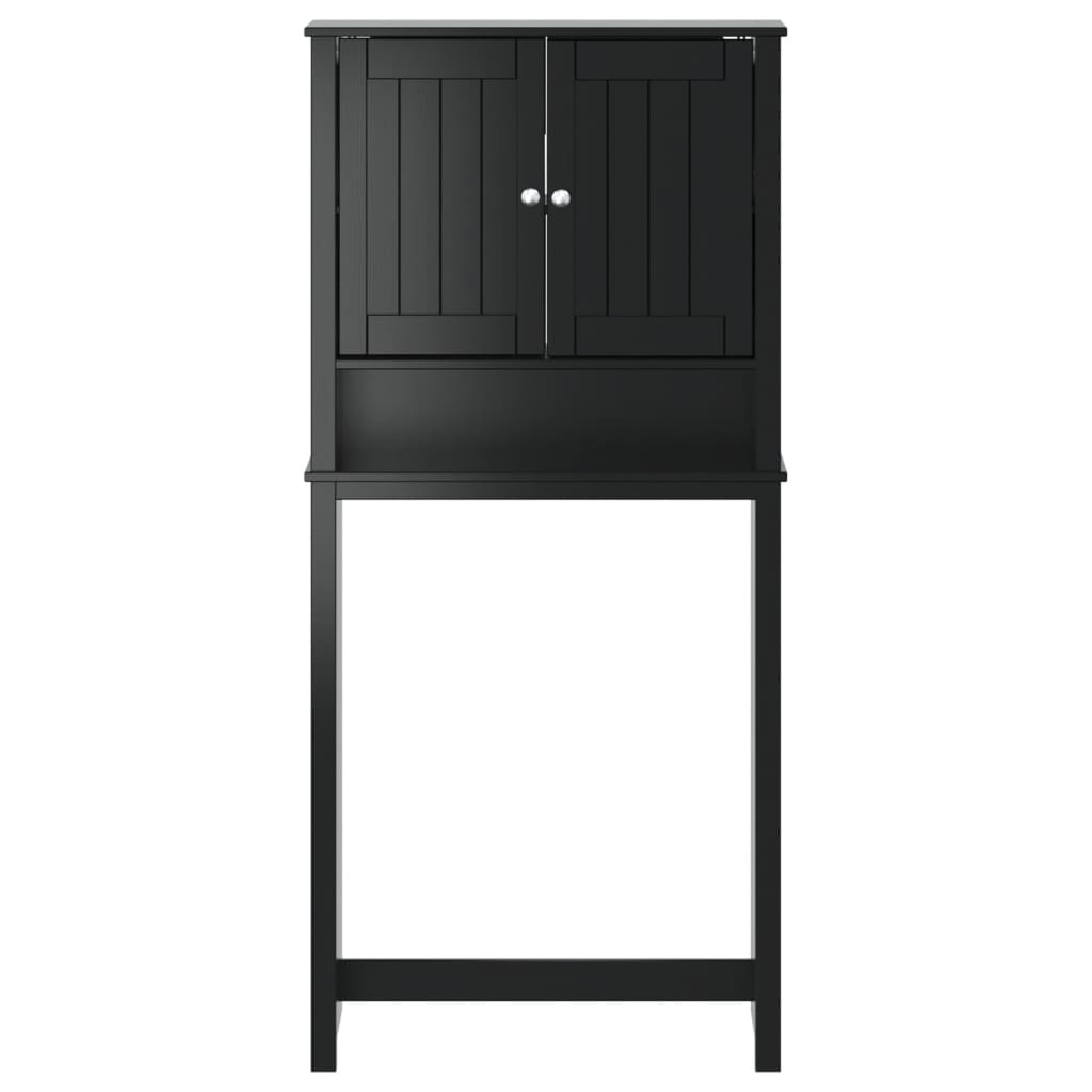 Waschmaschinenschrank Berg Schwarz 76X27X164,5 Cm Massivholz 76 x 27 x 164.5 cm - Fuer Daheim