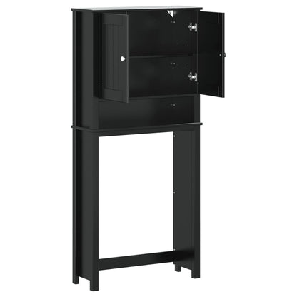 Waschmaschinenschrank Berg Schwarz 76X27X164,5 Cm Massivholz 76 x 27 x 164.5 cm - Fuer Daheim