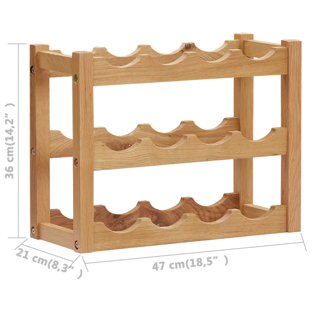 Weinregal Für 12 Flaschen 47 X 21 X 36 Cm Eiche Massivholz - Fuer Daheim