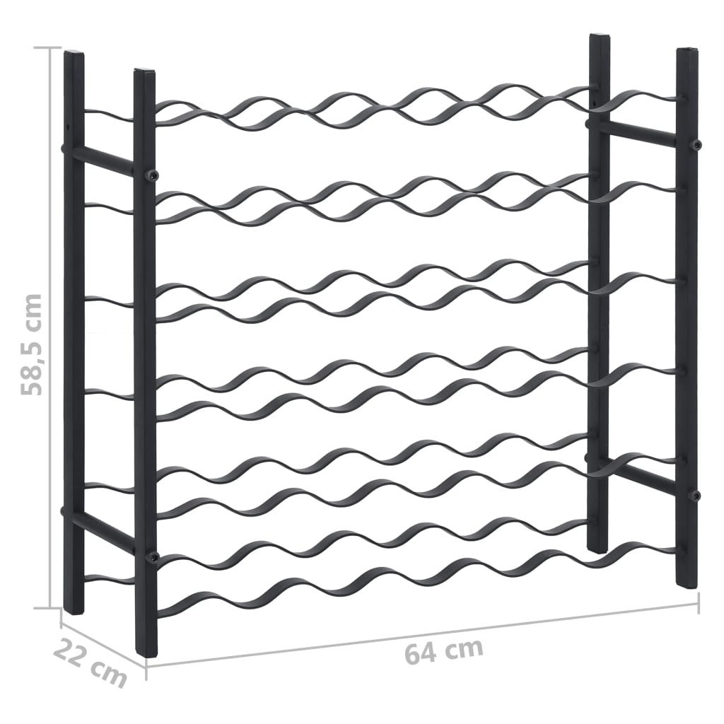 Weinregal Für 36 Flaschen Schwarz Eisen - Fuer Daheim