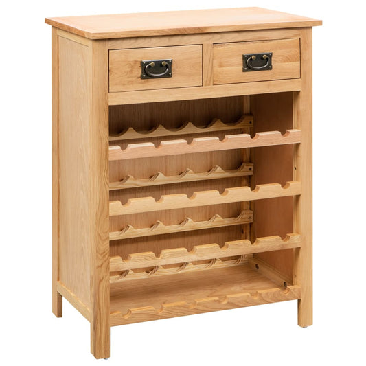 Weinschrank 72X32X90 Cm Massivholz Eiche Braun - Fuer Daheim