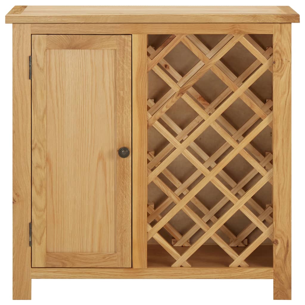 Weinschrank Für 11 Flaschen 80 X 32 X 80 Cm Eiche Massivholz Braun - Fuer Daheim