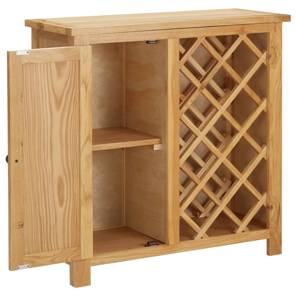 Weinschrank Für 11 Flaschen 80 X 32 X 80 Cm Eiche Massivholz Braun - Fuer Daheim