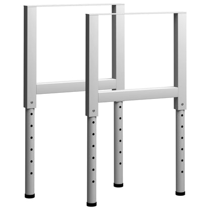 Werkbankgestell Verstellbar 2 Stk. Metall 55X(69-95,5) Cm Grau 55 x 95.5 cm - Fuer Daheim