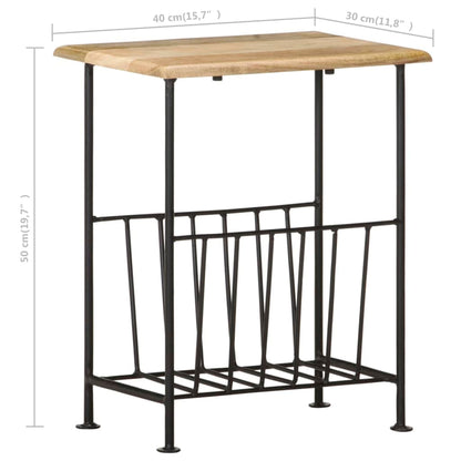 Zeitschriftenständer 40 X 30 X 50 Cm Massivholz Mango Und Stahl - Fuer Daheim